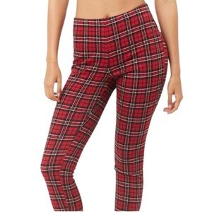 Forever 21 Red and Black Plaid Leggings